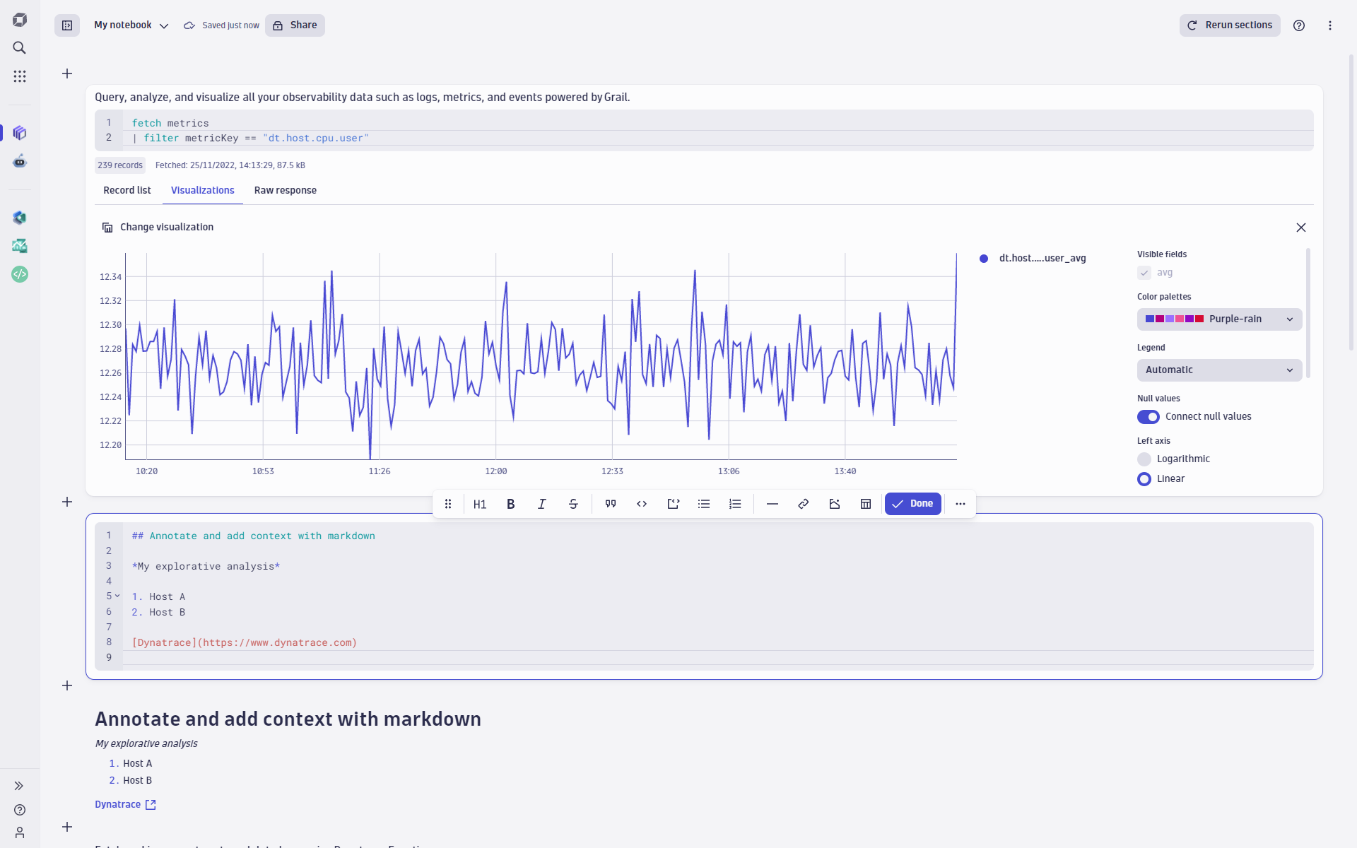 Use annotations to share context to your insights.