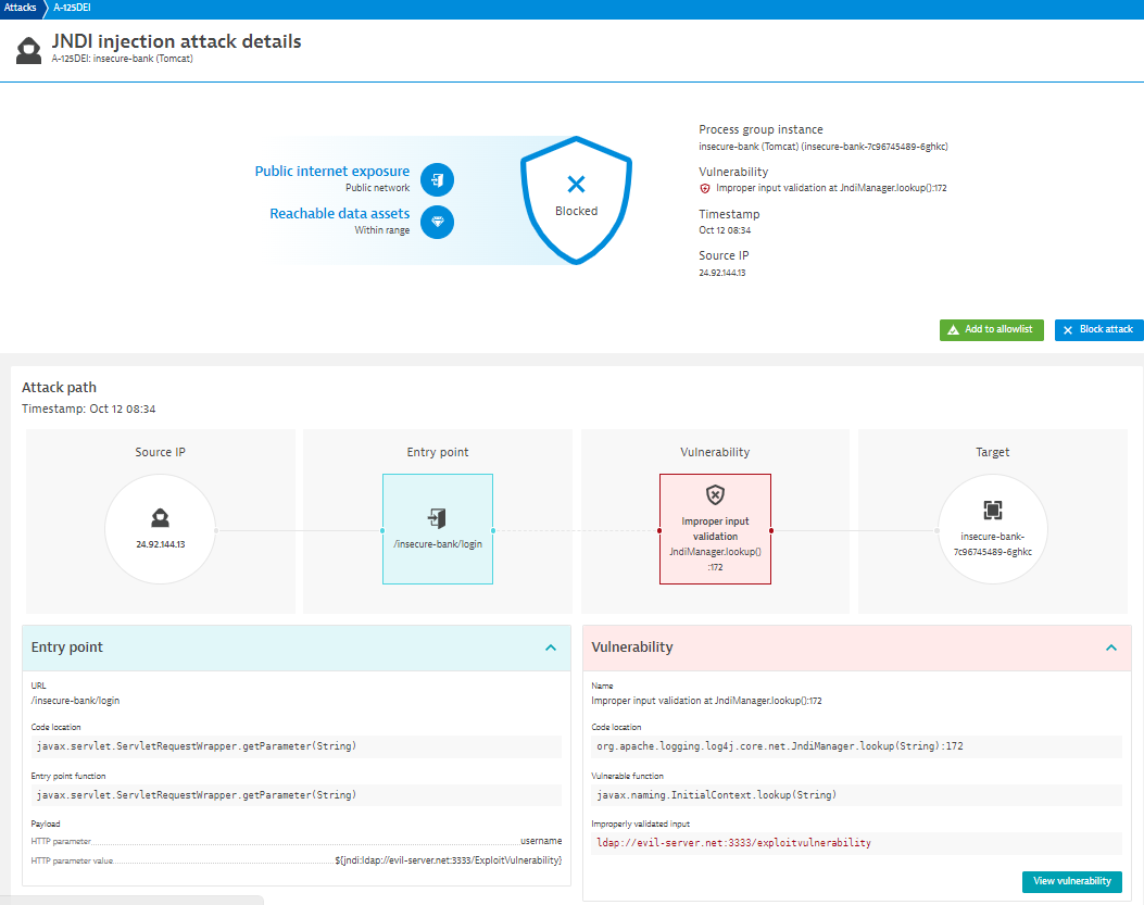 Attacks Detail Page