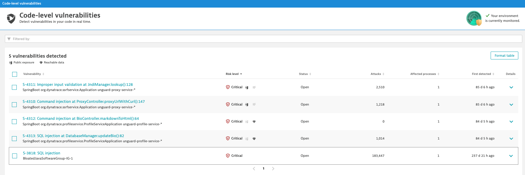 Code-level vulnerability overview